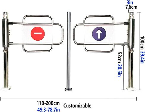 Automatic Rebound Safety Swing Gate with Self-Closing Door for Supermarket, Warehouse, Library, and Shop-140cm/55in in Kuwait