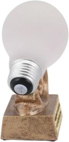 Bright Idea Light BulbTrophy نقش مجاني، 3 أسطر من النص، 5 بوصات، جائزة الراتنج بالألوان الكاملة | نقش مجاني، 3 أسطر من النص المحفور، جائزة الراتنج، 5.5 بوصة in Kuwait