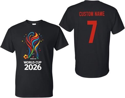 2026 Soccer Fan Shirt, Custom Name Number Tee, International Football Fan Shirt, Personalized Back Print Soccer Tee for Men Women Kids Multi in Kuwait