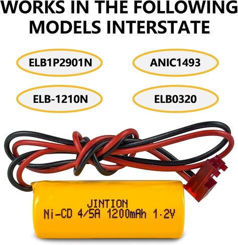 JINTION ELB1P201NB ضوء الطوارئ NiCad 1200mAh 1.2V 4/5 A بطارية لليثونيا ELB1P201N2 ELB1P2901N ELB1P201N ANIC1493 ليثونيا 1009S00-MZ ELB0320 Grainger 4WT20 OSA212 NIC1169 EBE-33 in Kuwait