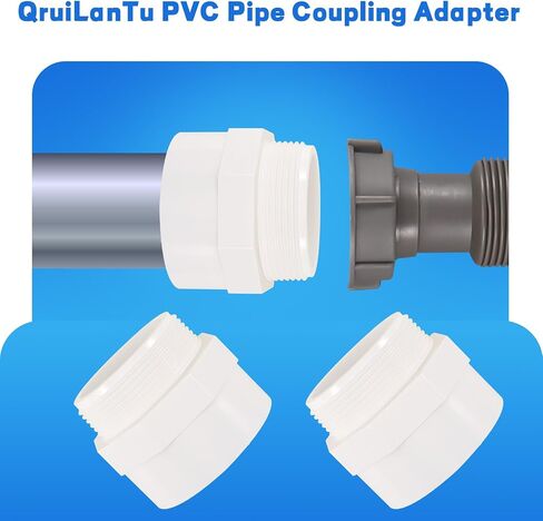 4 قطع 1 1/2 بوصة أبيض 2-Way PVC الأنابيب اقتران محول عرافة الحلمة NPT ذكر موضوع اقتران محول موصلات ل 1 1/2 بوصة PVC الأنابيب المقبس x NPT ذكر in Kuwait