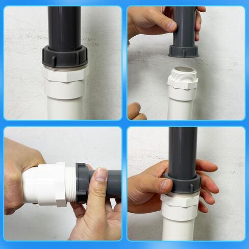 4 قطع 1 1/2 بوصة أبيض 2-Way PVC الأنابيب اقتران محول عرافة الحلمة NPT ذكر موضوع اقتران محول موصلات ل 1 1/2 بوصة PVC الأنابيب المقبس x NPT ذكر in Kuwait