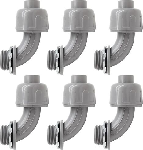 6Pcs 3/4 Inch NPT Liquid Tight Connector | Nonmetallic Straight, Electrical Conduit Connector Fitting, UL Listed, PVC Flexible Conduit Fittings in Kuwait
