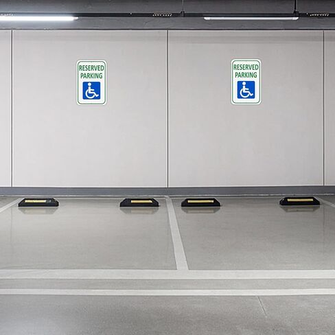 (2 Pack) Reflective Aluminum Reserved Parking Sign, 18" x 12" Heavy-duty Handicap Parking Sign for Parking Lot, Outdoor, Durable Metal,Weather Resistant, Waterproof, Rust Free in Kuwait