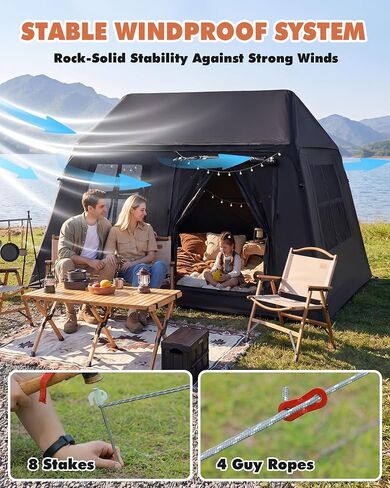 3-4 Person Inflatable Camping Tent Blow Up Tent with Hand Pump Easy Setup Waterproof Inflatable Tent Cabin in Saudi Arabia