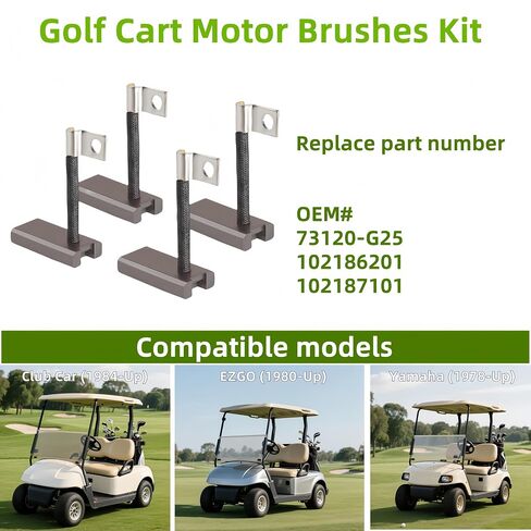 مجموعة فرش محرك عربة الجولف لسيارة EZGO/Club Car/Yamaha | يناسب EZGO 1980+، Club Car 1984+، Yamaha 1978+ الغاز/الكهرباء؛ النحاس والكربون. يستعيد أداء المحرك؛ مجموعة الترقية in Kuwait