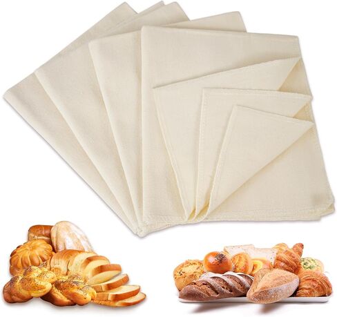 4Pcs Large Cotton Tea Towels for Baking Sourdough, 17.7"x29.5" Reusable Thick Bread Proofing Cloth, Bakers Couche & Dough Cover for Baguettes, Pastries and Homemade Bread, Unbleached in Kuwait