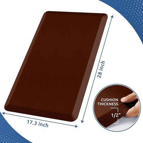 KitchenClouds Kitchen Mat Cushioned Anti Fatigue Rug 17.3"x28" Water Resistant, Non Slip, Standing and Comfort Desk/Floor Mats for House Sink Office (Coffee) in Kuwait