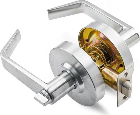 Boomerang BH6972 قفل باب رافعة تجارية متوسطة/ثقيلة التحمل، مقبض باب الحمام الصناعي من الدرجة 2 مع مؤشر الإشغال، بدون يد، أسود غير لامع (US19) in Kuwait