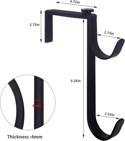Heavy Duty Pool Pole Hangers - Adjustable Hooks for Poles, Hoses, Skimmers - Black Fence Hooks for Hanging Swimming Pool Accessories - Garden Tools (4 Packs) in Kuwait