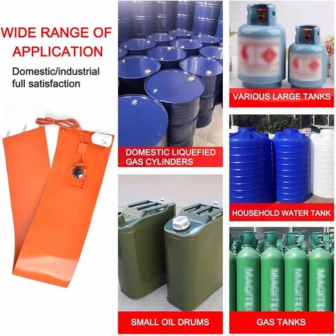 Drum Heater Pail Barrel Band， Oil Drum and LPG Tank Heating Belt(Digital Display,200L 1740 * 125mm 1000W) in Kuwait
