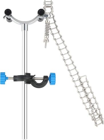 stonylab Chain Clamp and Bosshead Clamp Holder Set, Adjustable Lab Stand Accessory, Aluminum Alloy Glassware Holder for Beakers and Funnels, Fits 40-145 mm Diameter in Kuwait