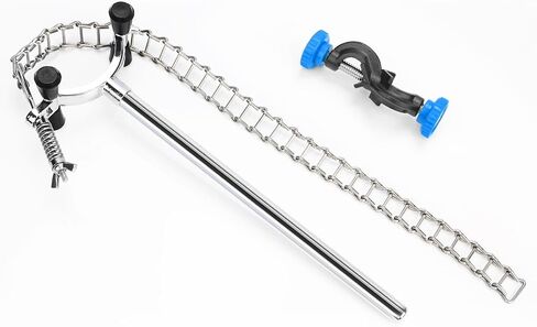 stonylab Chain Clamp and Bosshead Clamp Holder Set, Adjustable Lab Stand Accessory, Aluminum Alloy Glassware Holder for Beakers and Funnels, Fits 40-145 mm Diameter in Kuwait