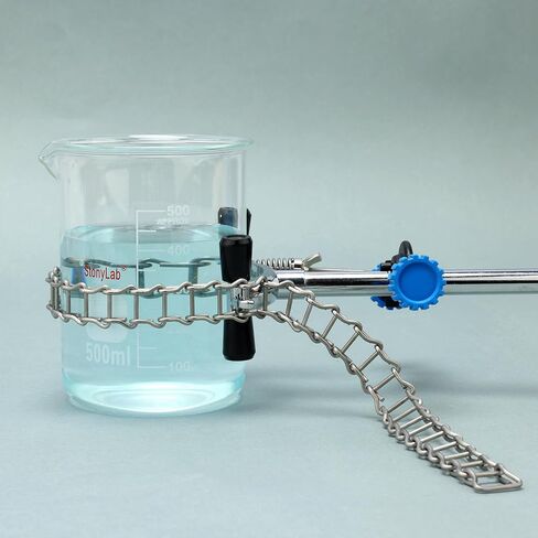 stonylab Chain Clamp and Bosshead Clamp Holder Set, Adjustable Lab Stand Accessory, Aluminum Alloy Glassware Holder for Beakers and Funnels, Fits 40-145 mm Diameter in Kuwait