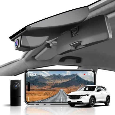 كاميرا داش 4K لسيارة Mazda CX-5 & CX-9 2018-2025 2.5S Select Preferred Carbon Edition Plus Turbo Signature Touring Signature Grand Touring Sport، مستشعر G، تسجيل حلقي، واي فاي وتطبيق، بطاقة 64 جيجابايت in Kuwait