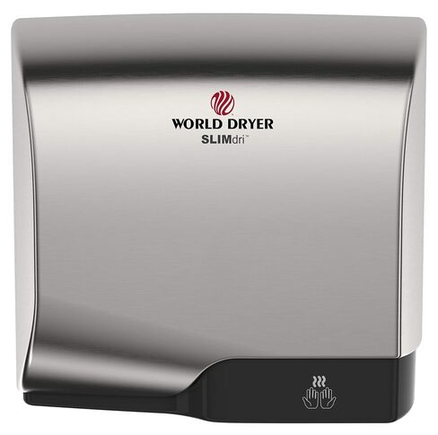 World Dryer L-971 SLIMdri مجفف يدوي فعال على السطح التجاري متوافق مع ADA بجهد عالمي 110-240 فولت، غطاء من الألومنيوم، كروم مصقول in Kuwait