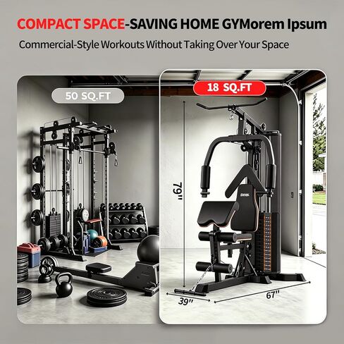 JEEKEE All in One Home Gym with 150LB Weight Stack, Multifunctional Home Gym Equipment for Full Body Workout, Space Saving Workout Machine with Chest Press, LAT Pulldown, Leg Extension in Kuwait