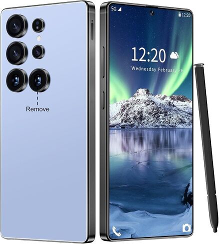 هاتف Huness I25 Ultra غير مقفل، قلم مدمج، هاتف غير مقفل 16+1 تيرابايت، بطارية Android 14 7000 مللي أمبير في الساعة 6.99 بوصة هاتف ذكي عالي الدقة، 5G/معرف الوجه/قفل بصمة الإصبع/شريحتي اتصال/نظام تحديد المواقع (أرجواني غامق، 16+1 تيرابايت) in Kuwait