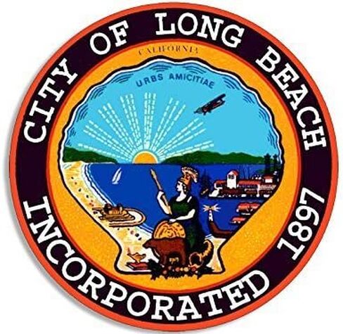 ملصق لاصق لمدينة Long Beach City (ملصق كاليفورنيا كاليفورنيا ملصق لنافذة السيارة) الحجم: 4 × 4 بوصة in Kuwait