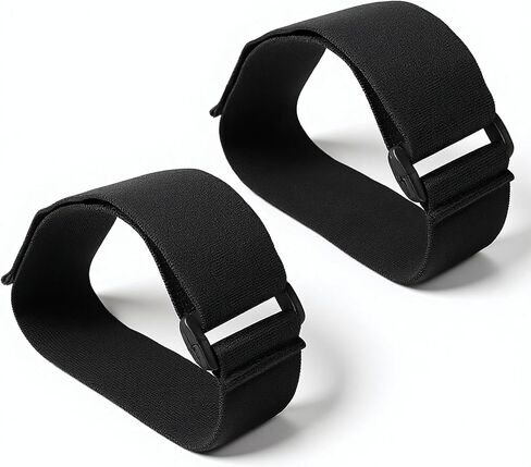 2PCS Ellipse Leg Exerciser Pedal Strap, Adjustable Strap (20x2 Inch) | Bike Pedal Strap, Black Adjustable Leg Exerciser Traction Straps, Nylon Foot Pedal Straps for Sports in Kuwait