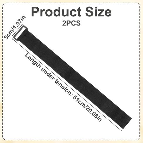 2PCS Ellipse Leg Exerciser Pedal Strap, Adjustable Strap (20x2 Inch) | Bike Pedal Strap, Black Adjustable Leg Exerciser Traction Straps, Nylon Foot Pedal Straps for Sports in Kuwait