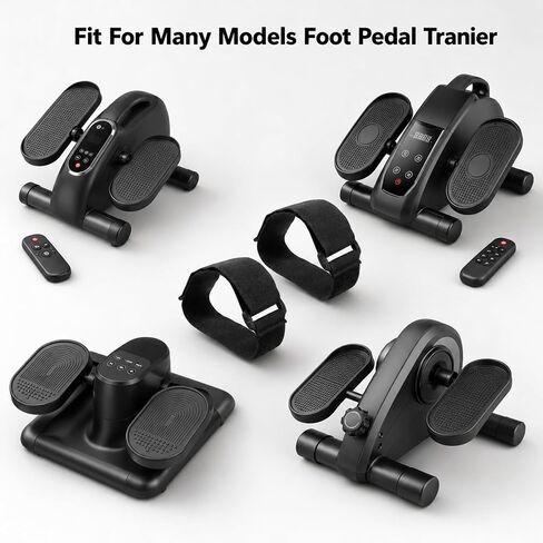 2PCS Ellipse Leg Exerciser Pedal Strap, Adjustable Strap (20x2 Inch) | Bike Pedal Strap, Black Adjustable Leg Exerciser Traction Straps, Nylon Foot Pedal Straps for Sports in Kuwait