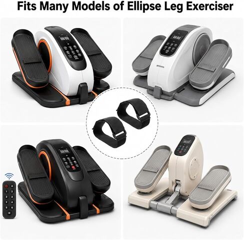 2PCS Ellipse Leg Exerciser Pedal Strap, Adjustable Strap (20x2 Inch) | Bike Pedal Strap, Black Adjustable Leg Exerciser Traction Straps, Nylon Foot Pedal Straps for Sports in Kuwait