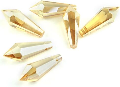 Hanging Crystals Prisms 40pcs 38mm Crystal Icicle Drop Chandelier Hanging Parts Lighting Pendant for Home Decoration Hangings Crystals for Decoration(Golden Peach) in Kuwait