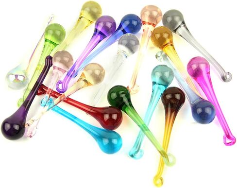 Hanging Crystals Prisms 50pcs~300pcs Rain Drop Prism Chandelier Pendant Crystal Lights Spare Parts Hangings Crystals for Decoration(Clear,16x60mm 50pcs) in Kuwait