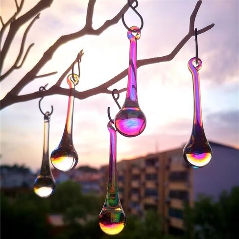 Hanging Crystals Prisms 20pcs 20x80mm Crystal Clear AB Chandelier Parts Chandelier Prism Hanging Pendants Home Decoration Hangings Crystals for Decoration in Kuwait