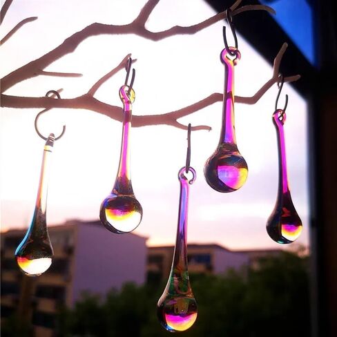 Hanging Crystals Prisms 20pcs 20x80mm Crystal Clear AB Chandelier Parts Chandelier Prism Hanging Pendants Home Decoration Hangings Crystals for Decoration in Kuwait
