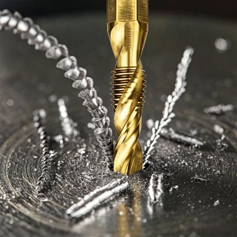 6 Pack Drill Tap Set, Titanium Plated Combination Taps Drill Bit Set, M3 M4 M5 M6 M8 M10 Hex Shank HSS Screw Thread Metric Compound Tap Drill Bits Metal Drilling in Saudi Arabia