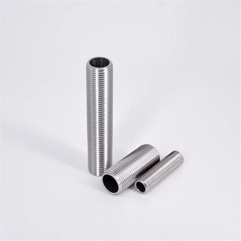 1-1/2" BSPP Male 30 40 50-150mm 304 Stainless Steel Full Thread Nipple Barrel Nipple Pipe Fitting Water Tank(50MM_1-1/2") in Kuwait