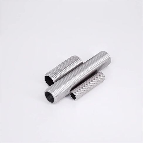1-1/2" BSPP Male 30 40 50-150mm 304 Stainless Steel Full Thread Nipple Barrel Nipple Pipe Fitting Water Tank(50MM_1-1/2") in Kuwait