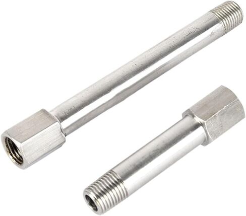 1/8" 1/4" Male To Female Thread 304 Stainless Steel Long Nipple Mold Pipe Fitting Molding Connector Coupler(150mm,1/4") in Kuwait
