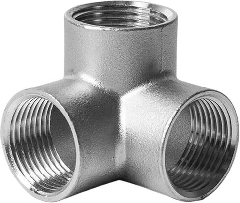 1/4" 3/8" 1/2" 3/4" 1" 1-1/4" Female Thread 304 Stainless Steel 4 Way Corner Type Pipe Fitting Connector Coupler (1/2") in Kuwait