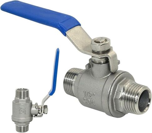 1 Pcs 304 Stainless Steel Two Piece Ball Valve 1/4 3/8 1/2" 3/4" 1" 2" Male Thread Water Gas Oil Switch Fitting(2") in Kuwait