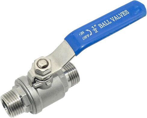 1 Pcs 304 Stainless Steel Two Piece Ball Valve 1/4 3/8 1/2" 3/4" 1" 2" Male Thread Water Gas Oil Switch Fitting(2") in Kuwait