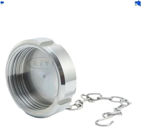 SMS 25 32 38 51 57 63-159mm 304 Stainless Steel Couping Union End Cap Plumbing Fitting(With Chain,SMS 159mm) in Kuwait