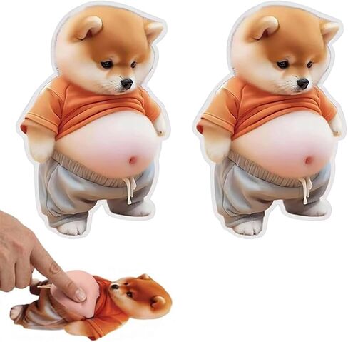 قطعتان من سدادة الباب ثلاثية الأبعاد من Shiba Inu، واقي حائط للكلب اللطيف، واقي مقبض الباب من المطاط الناعم المضاد للتصادمات للثلاجة بمقبض الباب (أ) in Kuwait