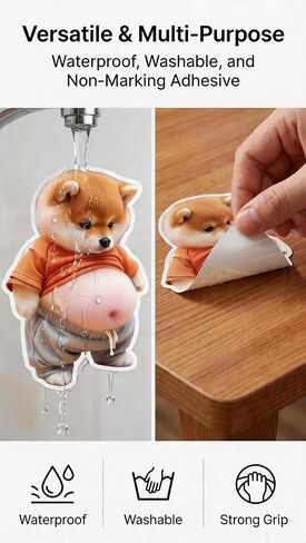 قطعتان من سدادة الباب ثلاثية الأبعاد من Shiba Inu، واقي حائط للكلب اللطيف، واقي مقبض الباب من المطاط الناعم المضاد للتصادمات للثلاجة بمقبض الباب (أ) in Kuwait