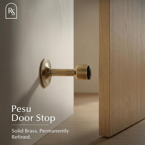 Residence Supply Pesu Door Stop - Solid Brass Wall Door Stopper with Noise-Reducing Rubber Tip - Sleek Modern Design for Home - Easy to Install Durable Heavy-Duty Stopper Wall Protection in Kuwait