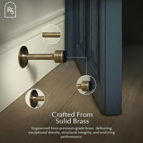 Residence Supply Pesu Door Stop - Solid Brass Wall Door Stopper with Noise-Reducing Rubber Tip - Sleek Modern Design for Home - Easy to Install Durable Heavy-Duty Stopper Wall Protection in Kuwait
