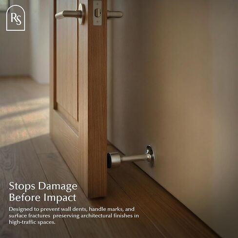Residence Supply Pesu Door Stop - Solid Brass Wall Door Stopper with Noise-Reducing Rubber Tip - Sleek Modern Design for Home - Easy to Install Durable Heavy-Duty Stopper Wall Protection in Kuwait