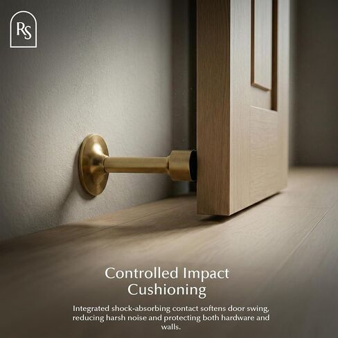 Residence Supply Pesu Door Stop - Solid Brass Wall Door Stopper with Noise-Reducing Rubber Tip - Sleek Modern Design for Home - Easy to Install Durable Heavy-Duty Stopper Wall Protection in Kuwait