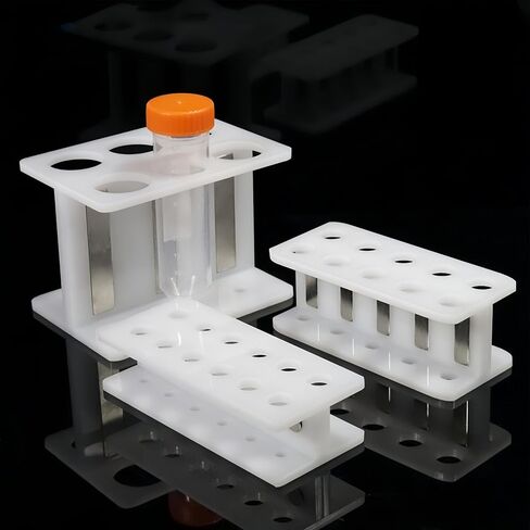 PMMA Magnetic Microcentrifuge Tube Rack, White Acrylic Test Tube Rack (0.2ml, 16 Holes (2x8)) in Kuwait