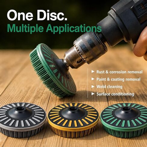 Zhehao 3 Pcs 4.5" 50/80/120 Grit Bristle Disc with 5/8"-11 Threaded Hub Ceramic-Aluminum Oxide Abrasive Brush for Angle Grinder Remove Paint Rust Coatings Weld Slag Contaminants Max 12000 RPM Speed in Kuwait