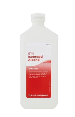 Isopropyl Alcohol 91%, Antiseptic Topical Solution, 32 Fl Oz in Kuwait