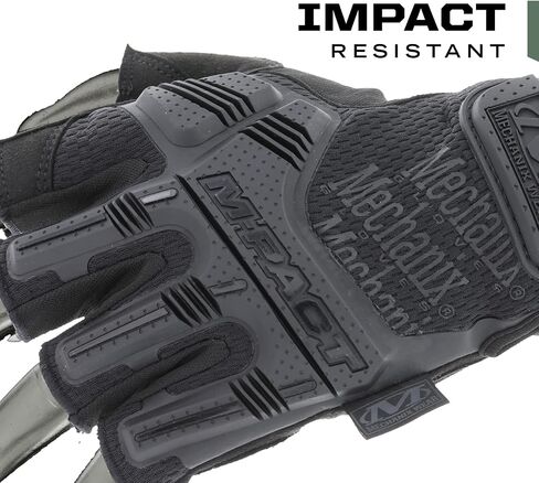 Mechanix Wear M-Pact قفازات مقاومة للصدمات التكتيكية بدون أصابع - حماية من الصدمات وامتصاص الاهتزازات - شديدة التحمل - قابلة للغسل في الغسالة - كبيرة - سوداء مخفية in Kuwait