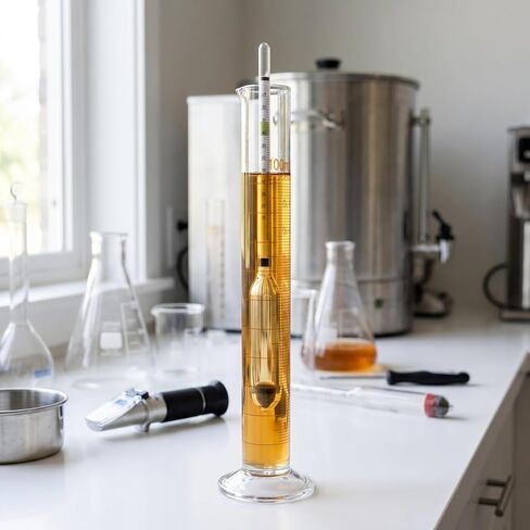 Baluue 100ml Graduated Cylinder, Borosilicate Glass Lab Beaker with Stable Base & Pour Spout for Accurate Hydrometer Readings, Chemistry & Kitchen Liquid Measure in Kuwait